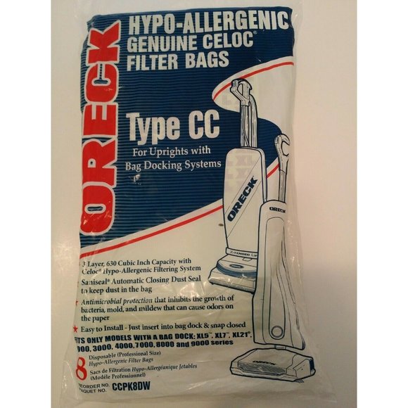 Oreck Commercial Other - Oreck Paper Bag Oreck Type CC Uprights Hypoallergen (Pack of 6) NEW